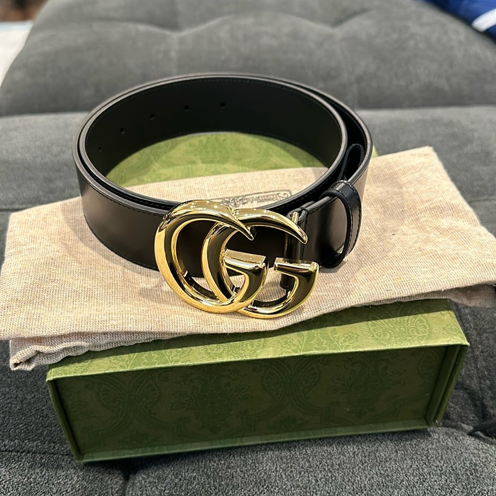 Gucci GG belt with Shiny Buckle